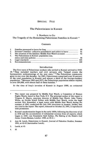 The Tragedy of the Remaining Palestinian Families in Kuwait Â