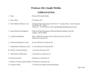 Professor (Dr.) Sanjib Mridha