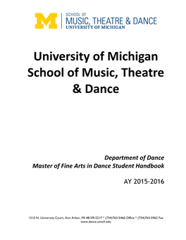 University of Michigan School of Music, Theatre & Dance