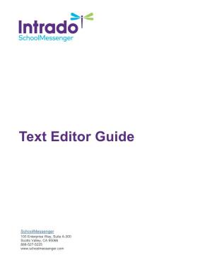 Text Editor Guide