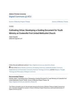 Developing a Guiding Document for Youth Ministry at Cookeville First United Methodist Church