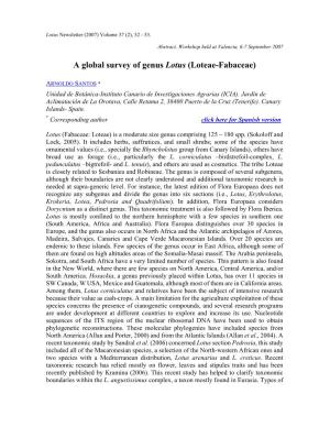 A Global Survey of Genus Lotus (Loteae-Fabaceae)