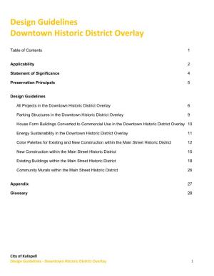 Design Guidelines Downtown Historic District Overlay