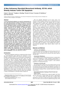 A New Anticancer Glycolipid Monoclonal Antibody, SC104, Which Directly Induces Tumor Cell Apoptosis