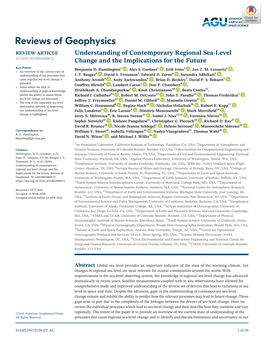 Understanding of Contemporary Regional Sea‐Level Change And