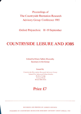 Countryside Leisure and Jobs – CRRAG