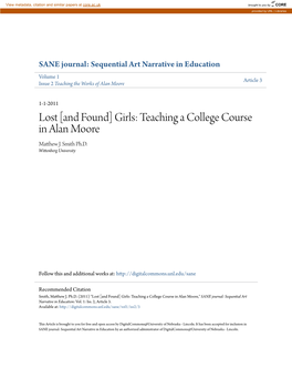 Girls: Teaching a College Course in Alan Moore Matthew .J Smith Ph.D