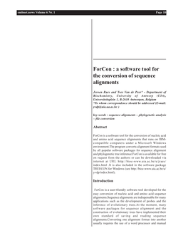 A Software Tool for the Conversion of Sequence Alignments