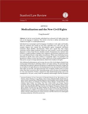 Medicalization and the New Civil Rights