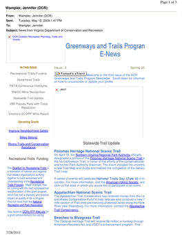 Greenways and Trails Program E-News