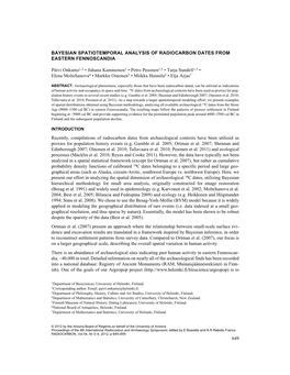 649 Bayesian Spatiotemporal Analysis of Radiocarbon