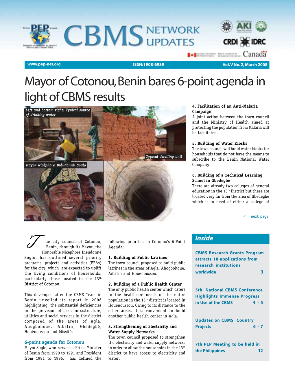 Mayor of Cotonou, Benin Bares 6-Point Agenda in Light of CBMS Results 4