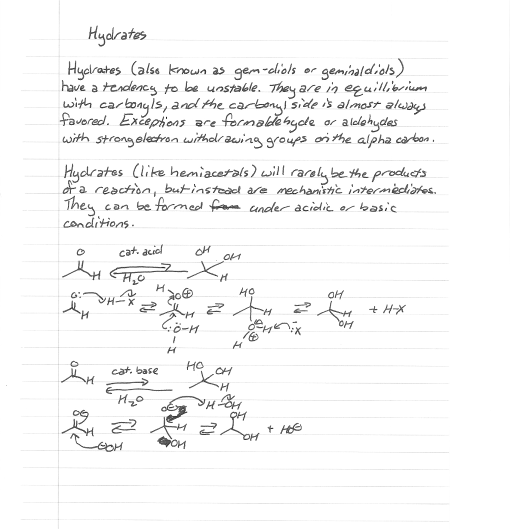 Hydrates Hemiacetals Acetals.Pdf