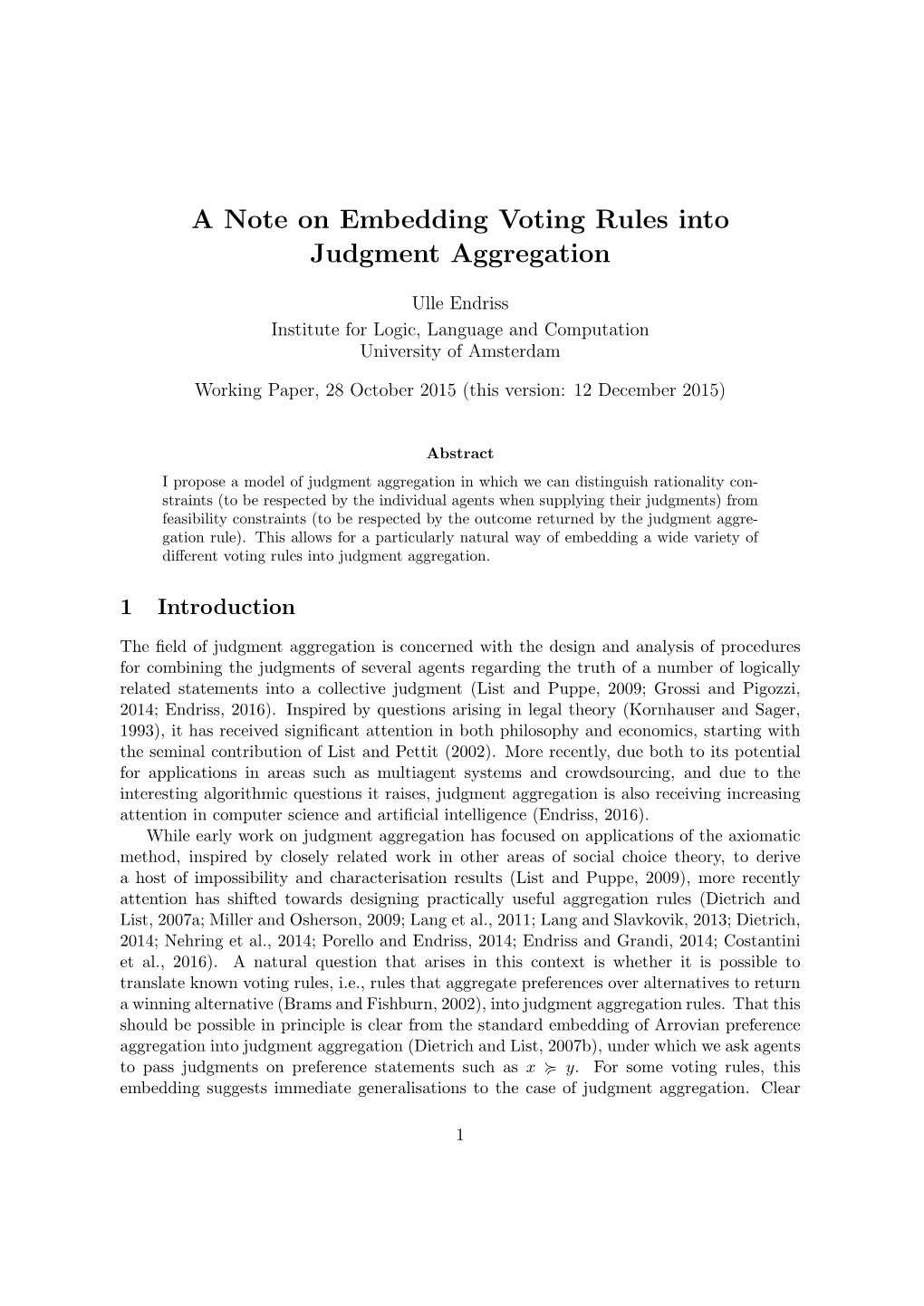 A Note on Embedding Voting Rules Into Judgment Aggregation