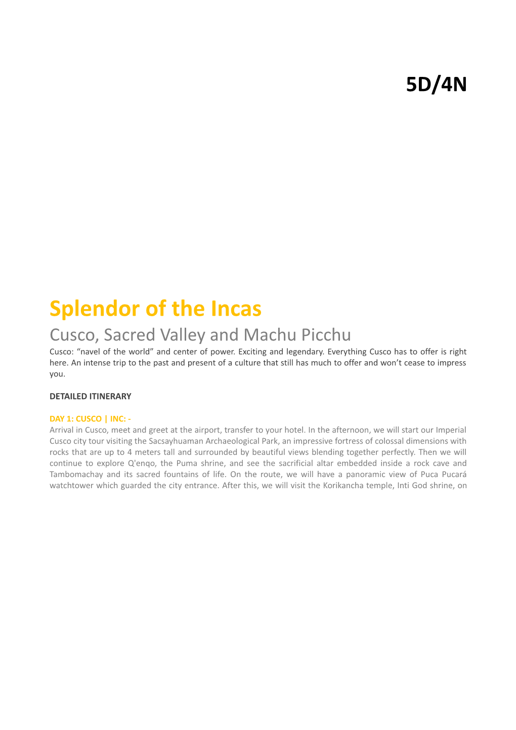 Splendor of the Incas