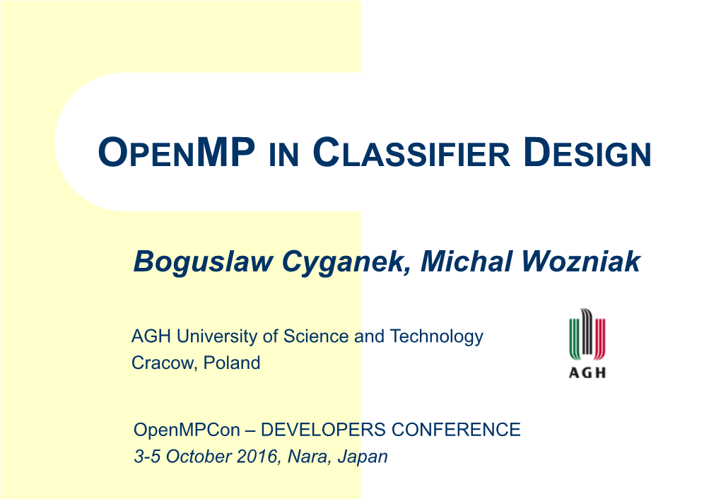 Openmp in Classifier Design