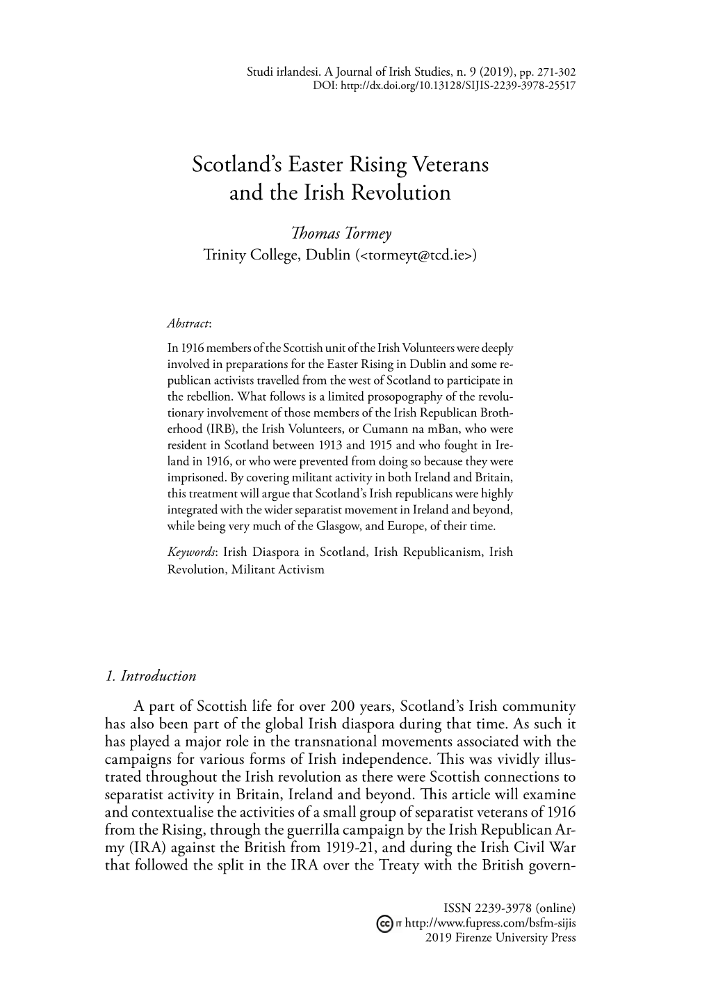 Scotland's Easter Rising Veterans and the Irish Revolution