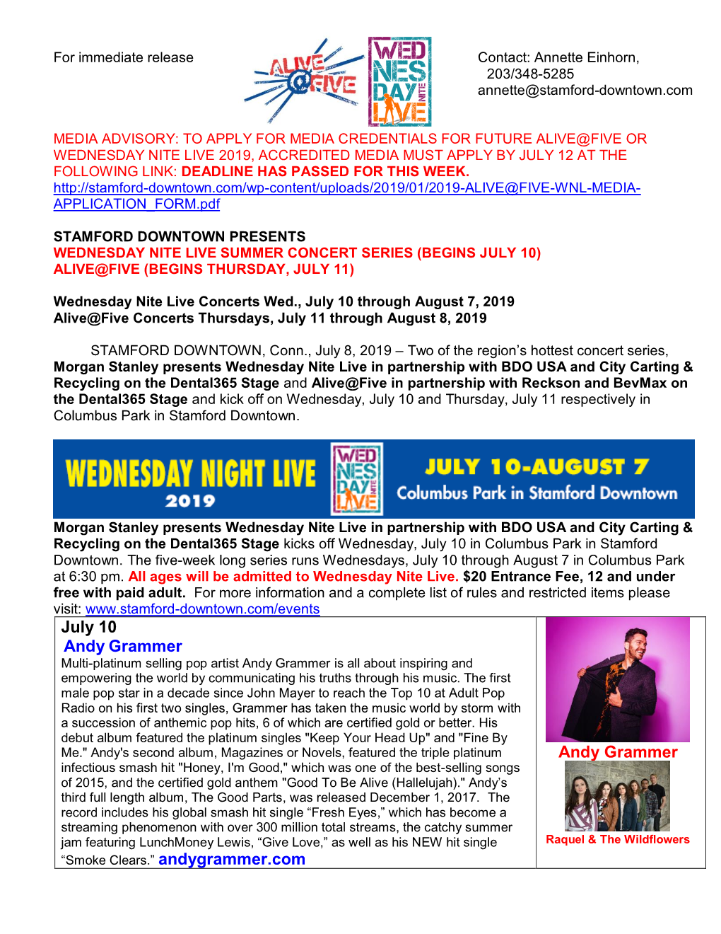 Alive@Five and Wednesday Nite Live Begins This Week