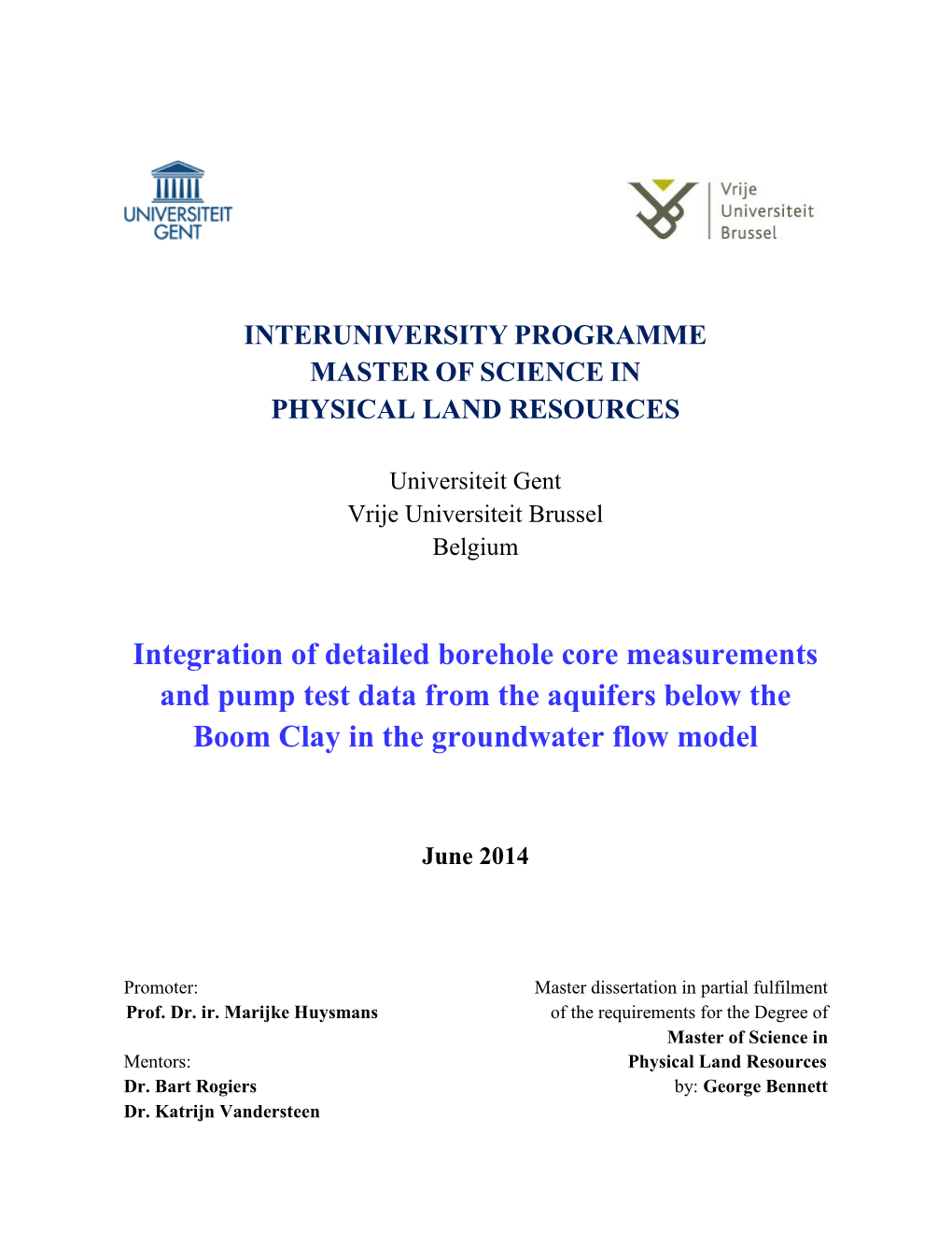 Integration of Detailed Borehole Core Measurements and Pump Test Data from the Aquifers Below the Boom Clay in the Groundwater Flow Model