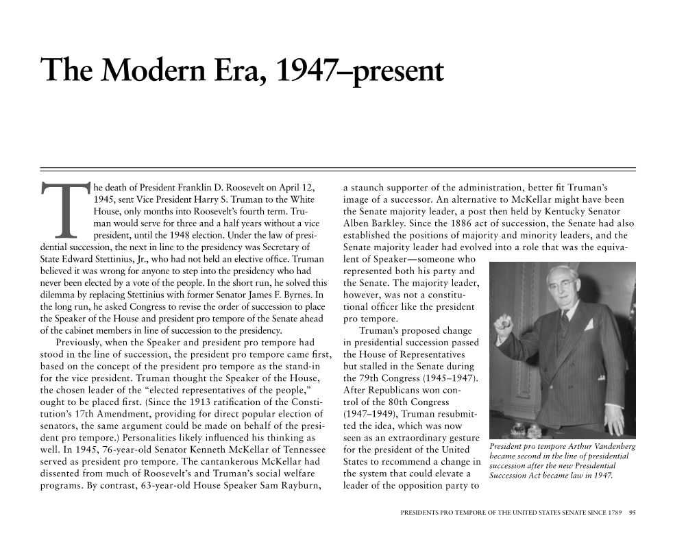 The Modern Era, 1947–Present