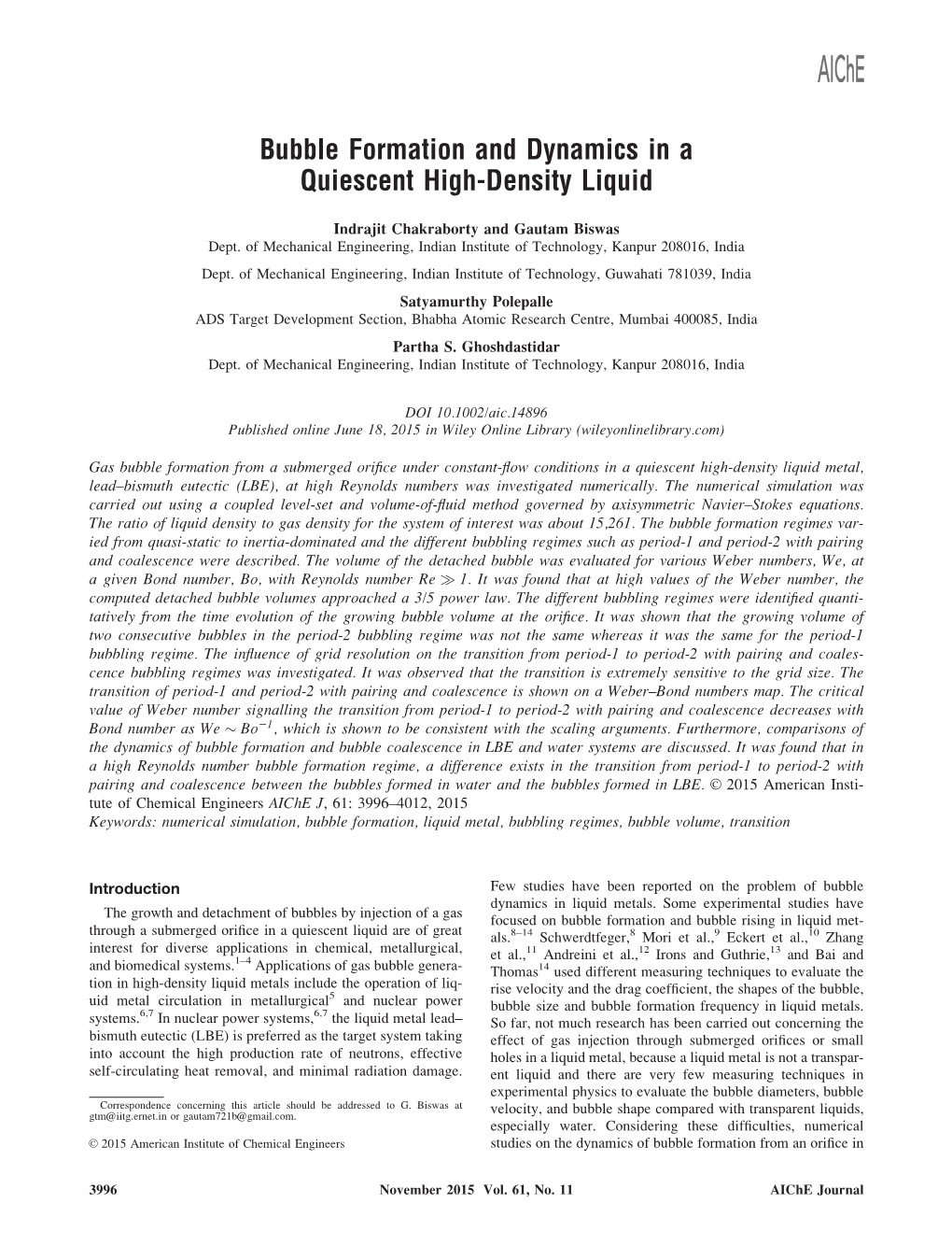 Bubble Formation and Dynamics in a Quiescent High&