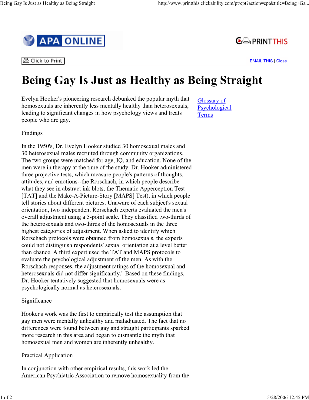 Being Gay Is Just As Healthy As Being Straight
