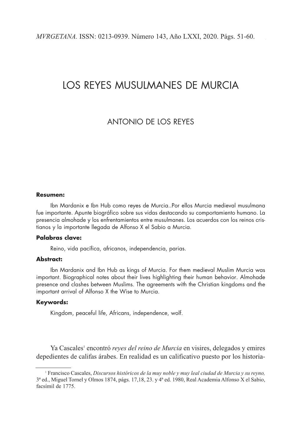 Los Reyes Musulmanes De Murcia