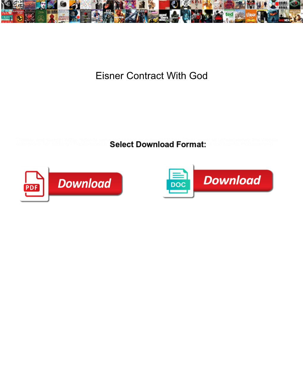 Eisner Contract with God