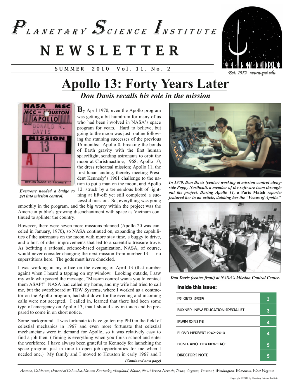 NEWSLETTER Apollo 13