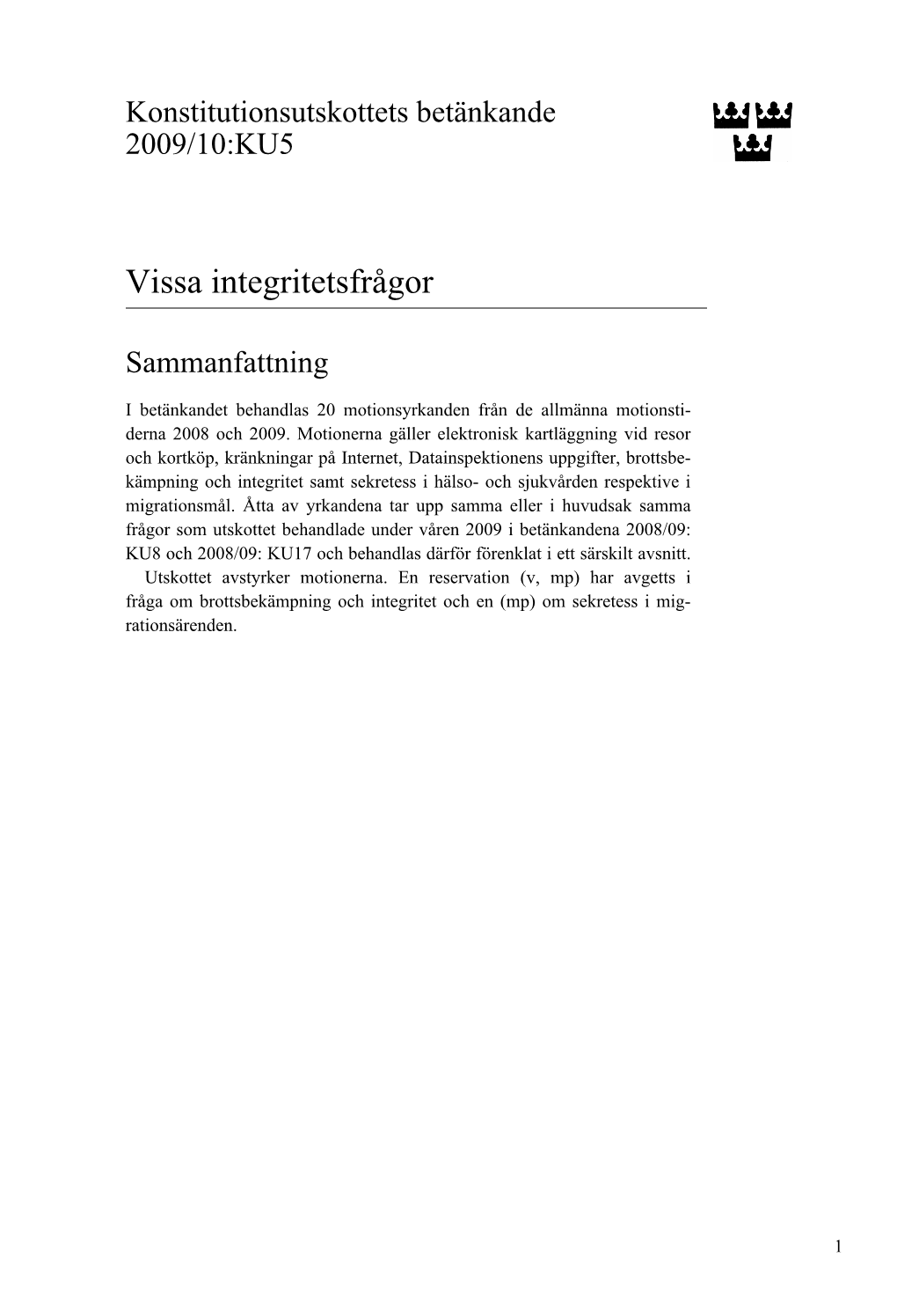 Vissa Integritetsfrågor