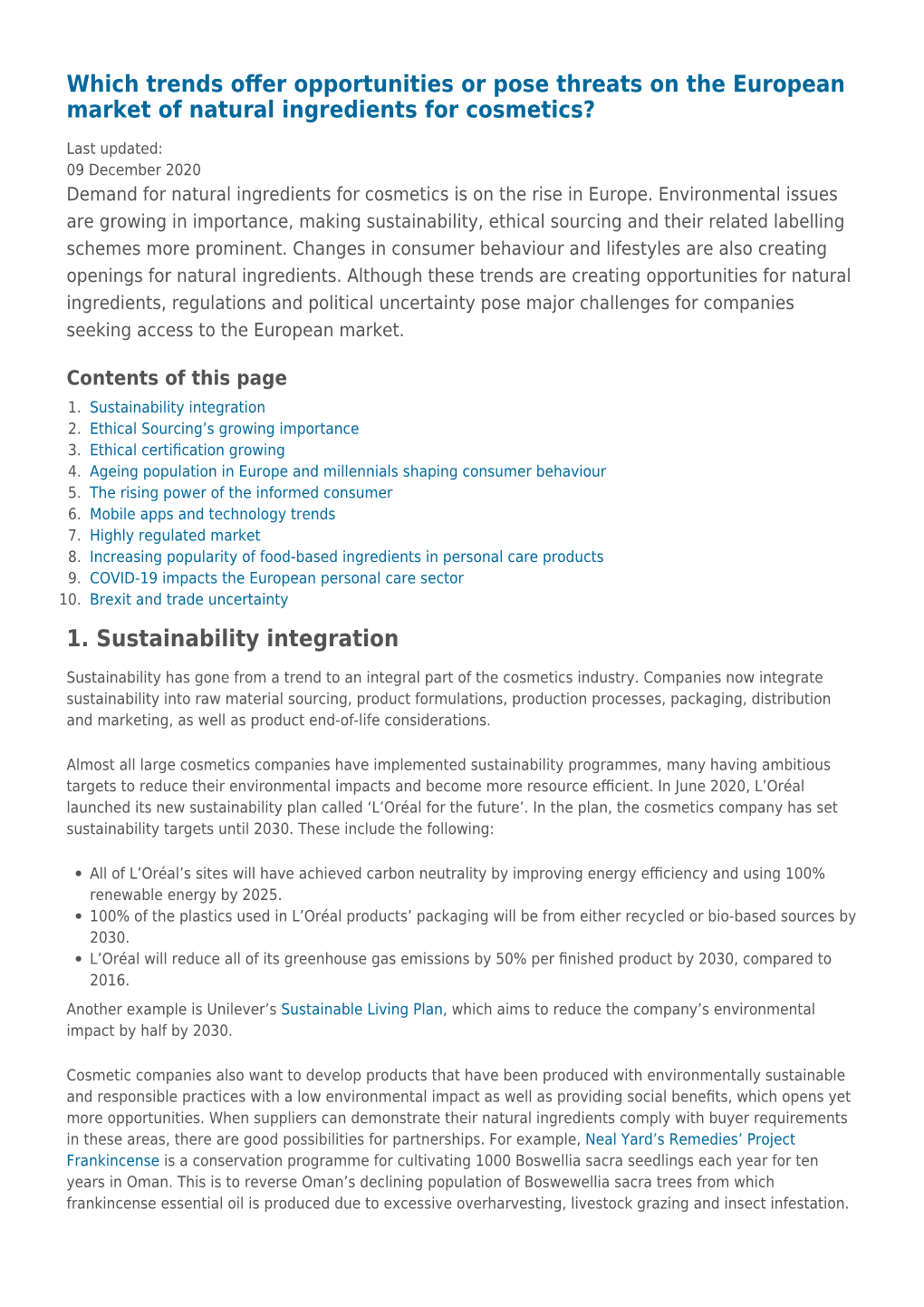 1. Sustainability Integration 2