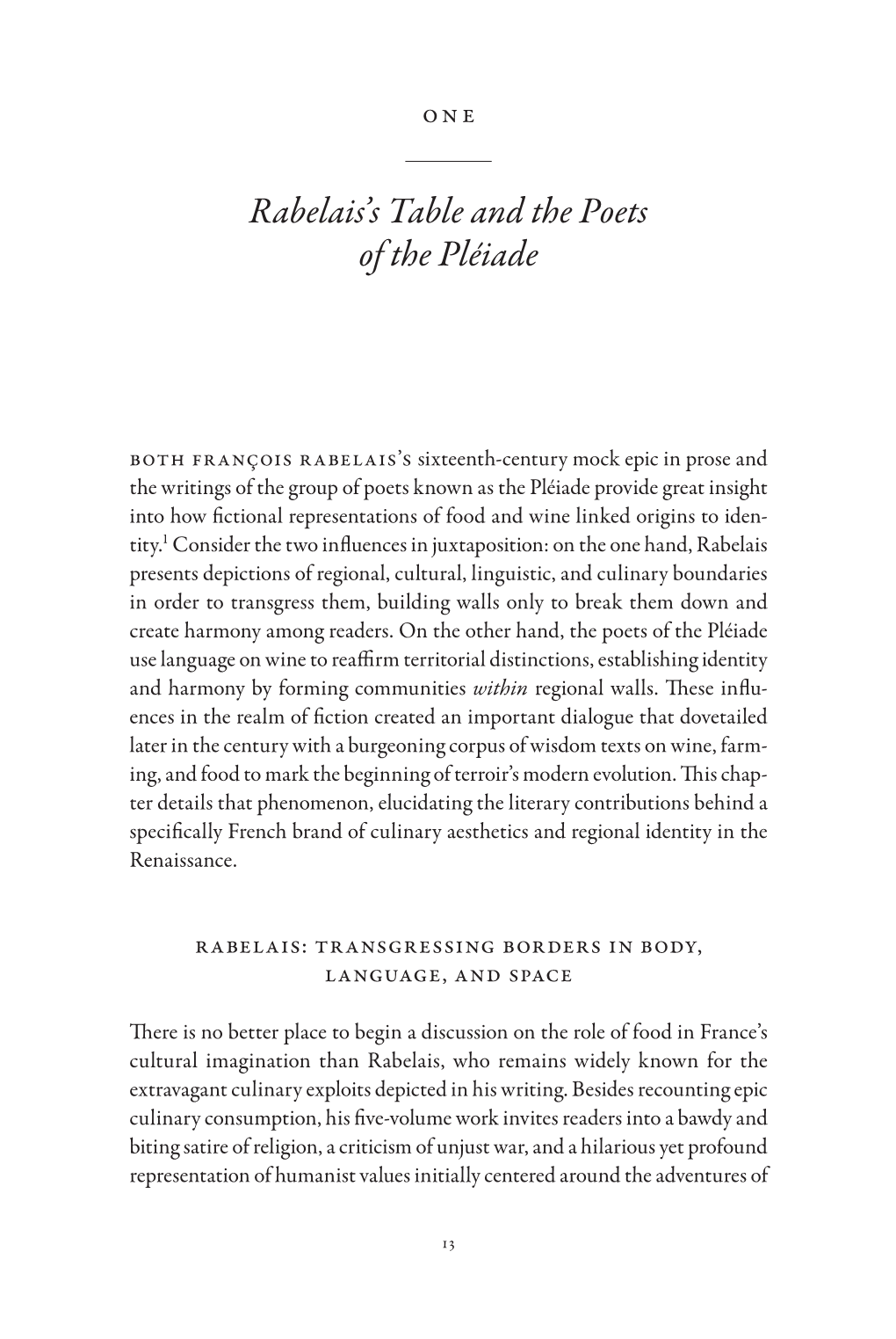 Rabelais's Table and the Poets of the Pléiade