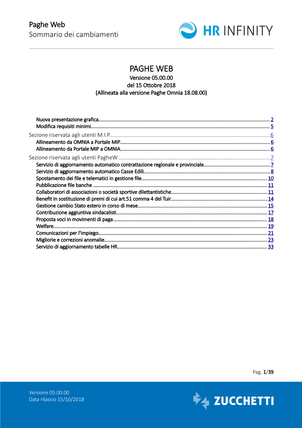 Paghe Web Sommario Dei Cambiamenti