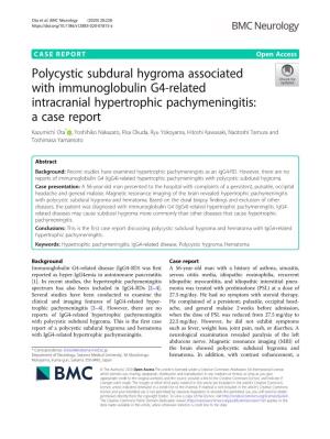 Polycystic Subdural Hygroma Associated with Immunoglobulin G4