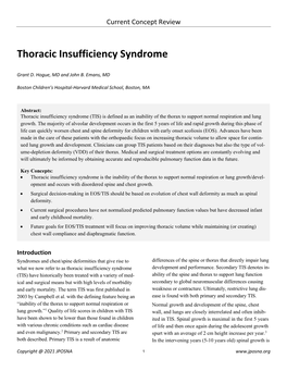 Thoracic Insufficiency Syndrome
