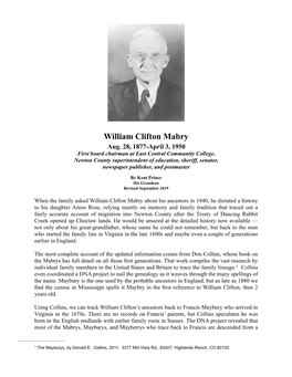 William Clifton Mabry Aug