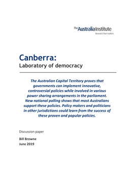 Canberra: a Laboratory of Democracy 1