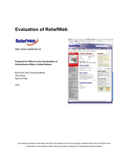 Evaluation of Reliefweb