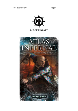ATLAS INFERNAL an Inquisitor Czevak Novel by Rob Sanders