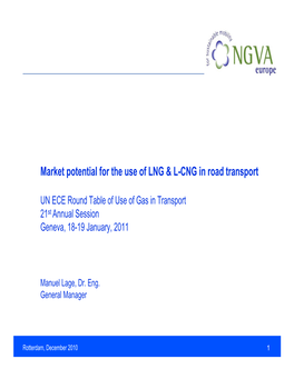 Market Potential for the Use of LNG & L-CNG in Road Transport