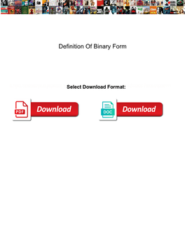 Definition of Binary Form