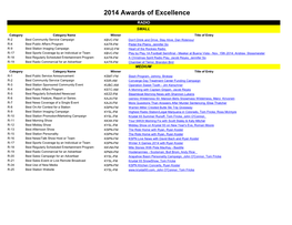 2014 Awards of Excellence