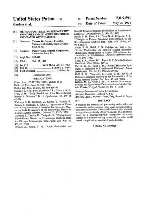 United States Patent (19) 11 Patent Number: 5,019,591 Gardner Et Al