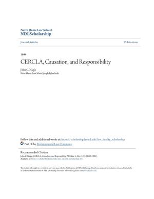 CERCLA, Causation, and Responsibility John C