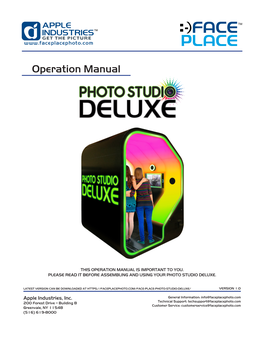 To Download/View the Photo Studio Deluxe Operation Manual (Pdf)