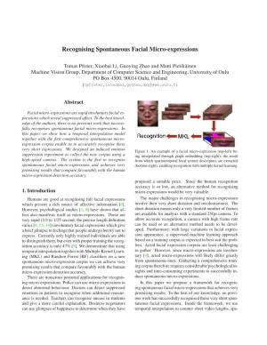 Recognising Spontaneous Facial Micro-Expressions