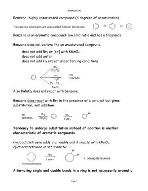 Aromaticity and Aromatic Compounds