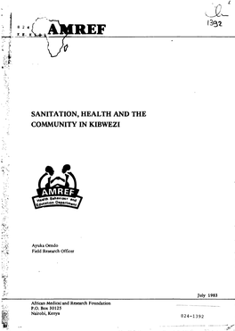 Sanitation, Health and the Community in Kibwezi