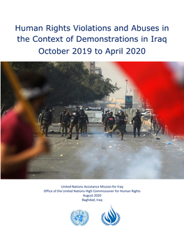 Human Rights Violations and Abuses in the Context of Demonstrations in Iraq October 2019 to April 2020