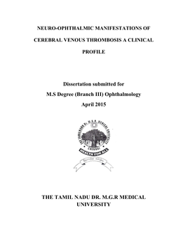 Ophthalmology April 2015 the TAMIL NADU DR. MGR MEDICAL